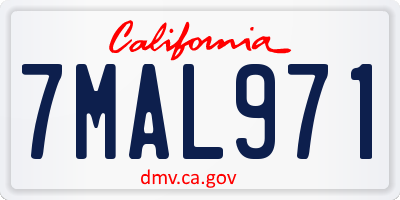 CA license plate 7MAL971