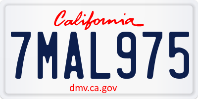 CA license plate 7MAL975