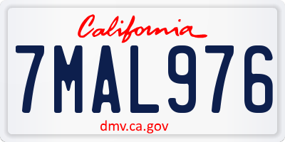 CA license plate 7MAL976