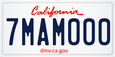 CA license plate 7MAM000