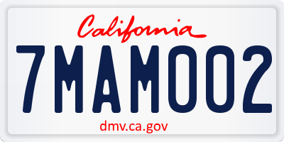 CA license plate 7MAM002