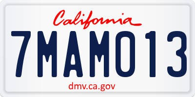 CA license plate 7MAM013