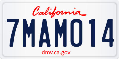 CA license plate 7MAM014