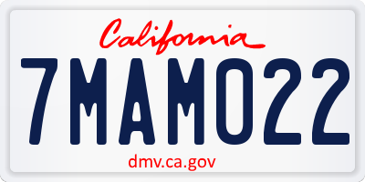 CA license plate 7MAM022