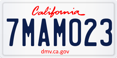 CA license plate 7MAM023