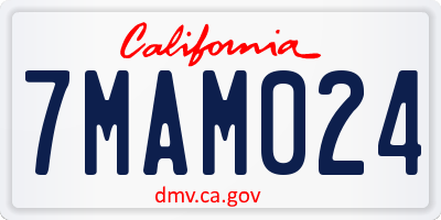 CA license plate 7MAM024