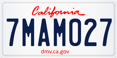CA license plate 7MAM027