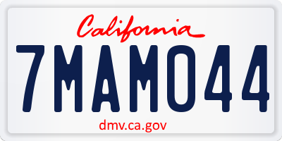 CA license plate 7MAM044