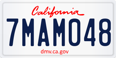 CA license plate 7MAM048