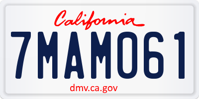 CA license plate 7MAM061