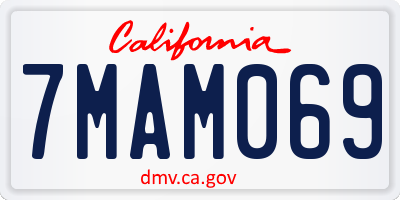 CA license plate 7MAM069