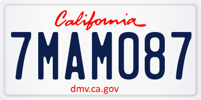 CA license plate 7MAM087