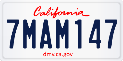 CA license plate 7MAM147