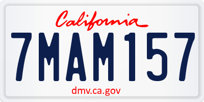 CA license plate 7MAM157