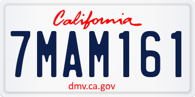 CA license plate 7MAM161