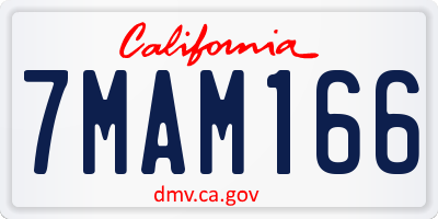 CA license plate 7MAM166