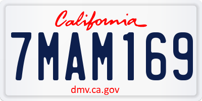 CA license plate 7MAM169