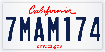 CA license plate 7MAM174