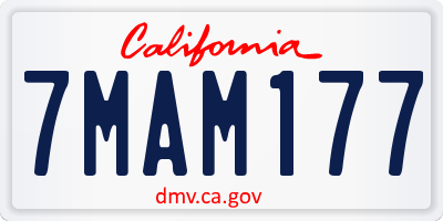 CA license plate 7MAM177