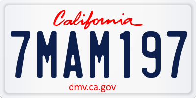 CA license plate 7MAM197