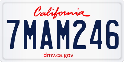 CA license plate 7MAM246