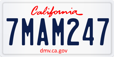 CA license plate 7MAM247