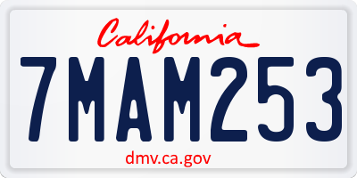 CA license plate 7MAM253