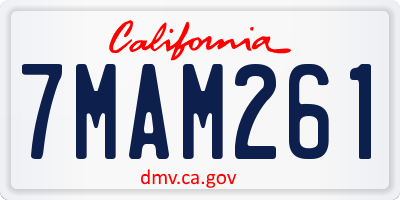 CA license plate 7MAM261
