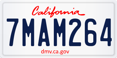 CA license plate 7MAM264