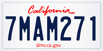 CA license plate 7MAM271
