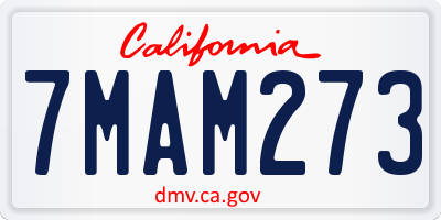 CA license plate 7MAM273