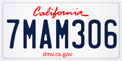 CA license plate 7MAM306