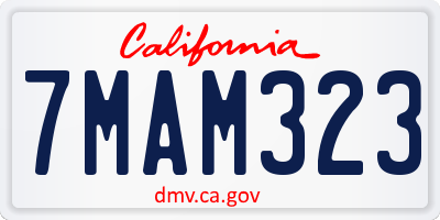 CA license plate 7MAM323