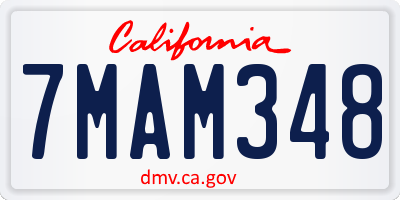 CA license plate 7MAM348