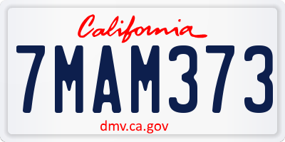 CA license plate 7MAM373