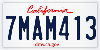 CA license plate 7MAM413
