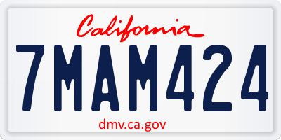CA license plate 7MAM424