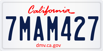 CA license plate 7MAM427
