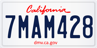 CA license plate 7MAM428