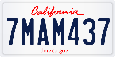 CA license plate 7MAM437