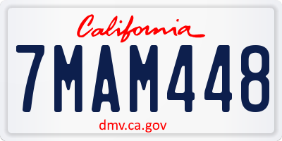 CA license plate 7MAM448