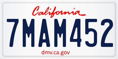 CA license plate 7MAM452