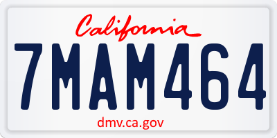 CA license plate 7MAM464