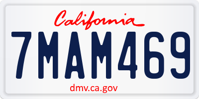 CA license plate 7MAM469