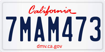 CA license plate 7MAM473