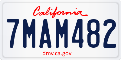 CA license plate 7MAM482