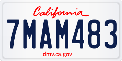 CA license plate 7MAM483