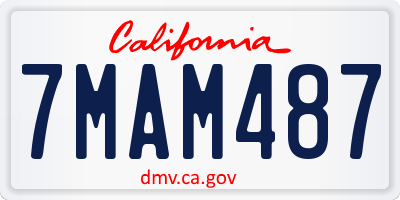 CA license plate 7MAM487