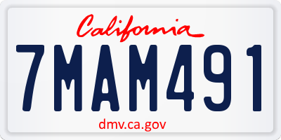 CA license plate 7MAM491