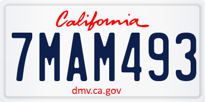 CA license plate 7MAM493